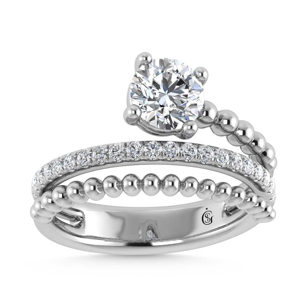 14K White Gold 1 1/4 Ct.Tw. Round Lab Grown Diamond Fashion Ring: 14K White Gold 1 1/4 Ct.Tw. Round Lab Grown Diamond Fashion Ring This elegant fashion ring in 14K white gold showcases 1 1/4 Ct.Tw. of round lab grown diamonds for timeless sparkle. 14k White Gold