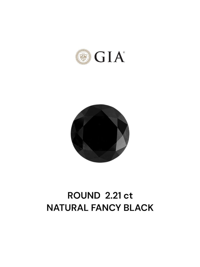 Loose Diamond - ROUND 2.21ct Fancy Black VVS2: Loose Diamond - ROUND 2.21ct Fancy Black VVS2 Source: Natural Shape: ROUND Carats: 2.21 Color: Fancy Black Certification: GIA Video: