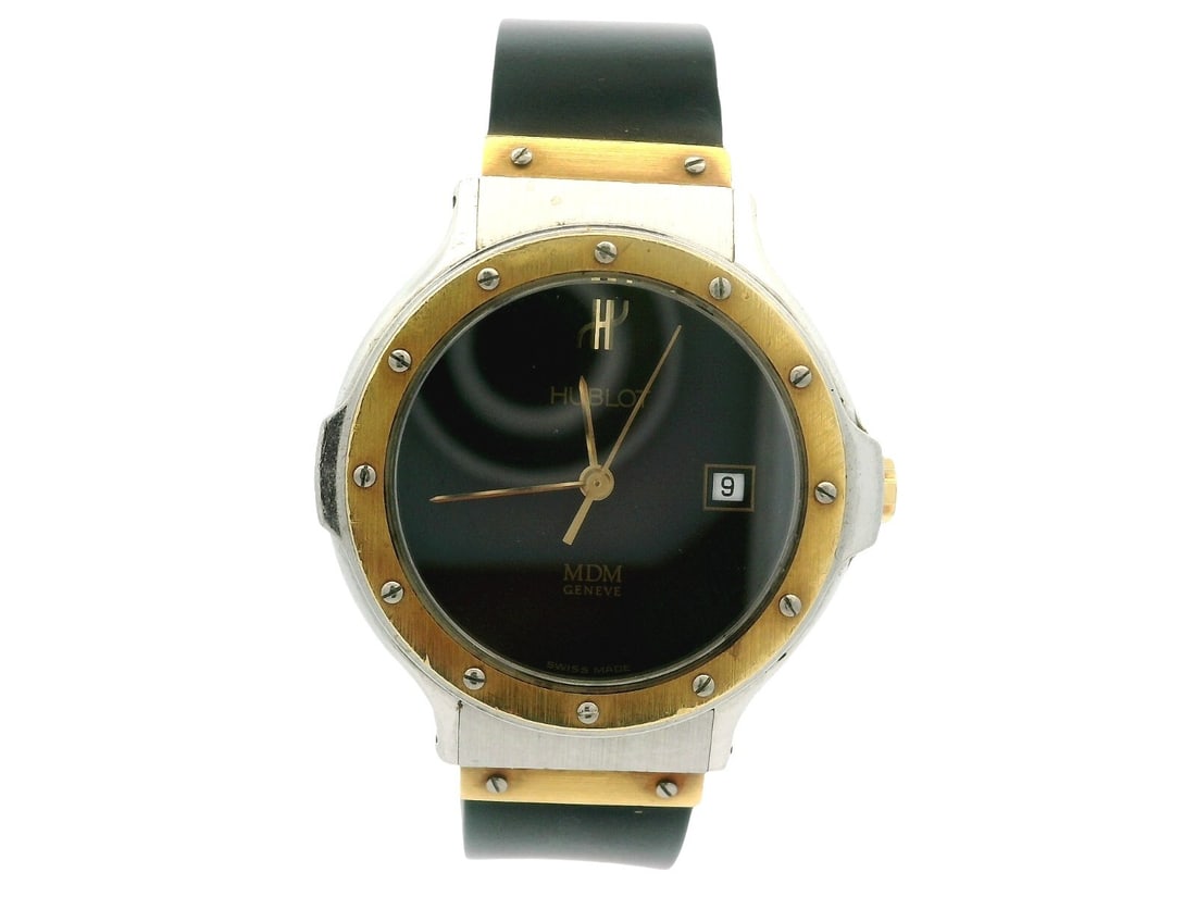 Hublot MDM 28mm Quartz Wristwatch Stainless Steel Gold Tone Bezel (1 of 9)