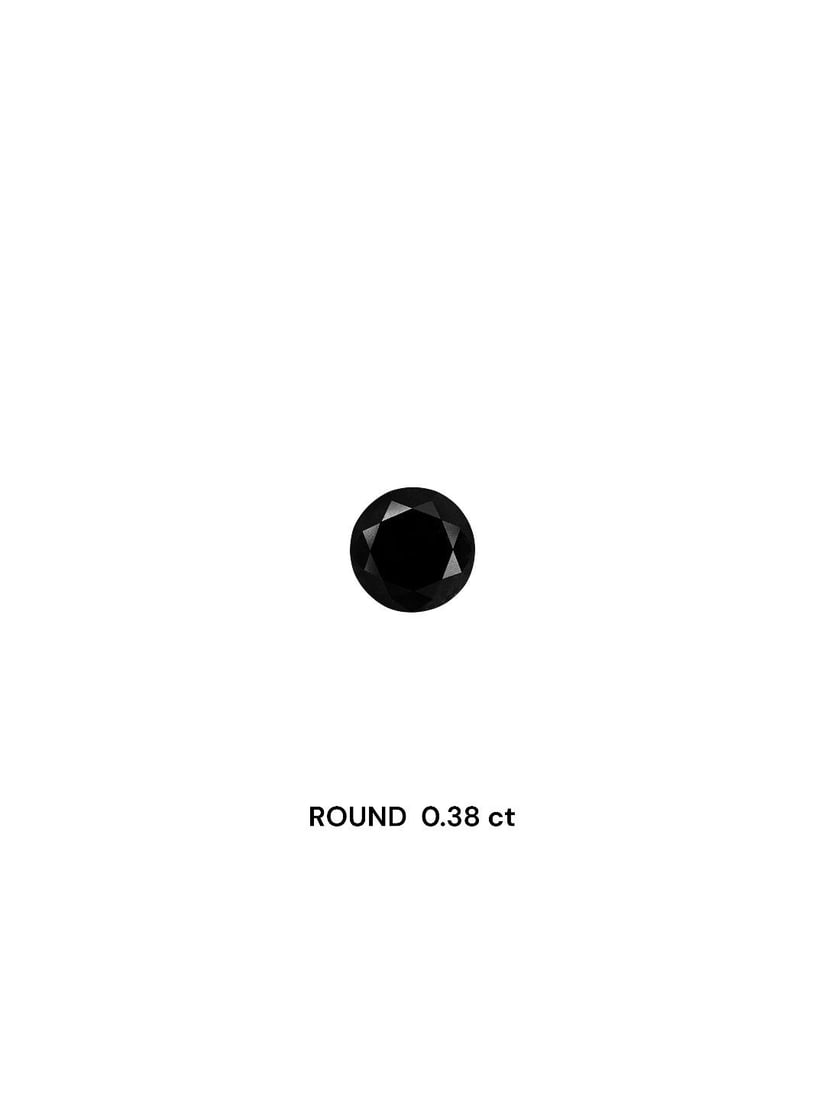 Loose Diamond - ROUND 0.38ct Fancy Black VVS2: Loose Diamond - ROUND 0.38ct Fancy Black VVS2 Source: Natural Shape: ROUND Carats: 0.38 Color: Fancy Black Certification: GIA Video: