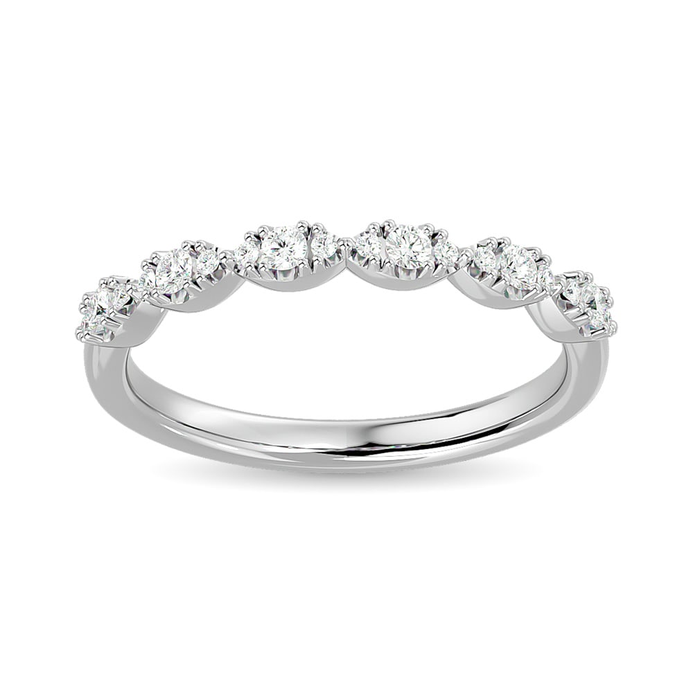 Diamond Wedding Band 1/5 Ct.tw in 14K White Gold: Diamond Wedding Band 1/5 Ct.tw in 14K White Gold 14k White Gold Stone Color: Gh Stone Clarity: Si2 Each ring is presented in standard size 6.5. Complimentary resizing is available between sizes 510 (i