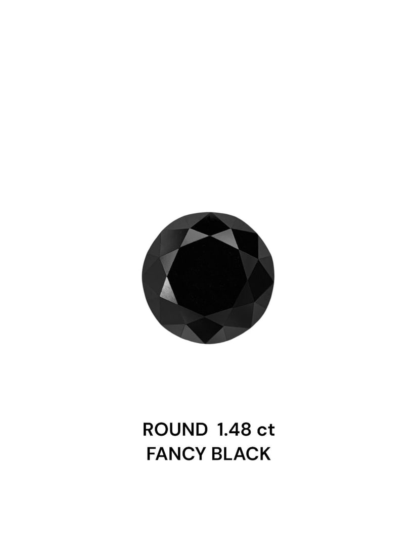 Loose Diamond - ROUND 1.48ct Black: Loose Diamond - ROUND 1.48ct Black Source: Natural Shape: ROUND Carats: 1.48 Color: Black Certification: IGI Video: