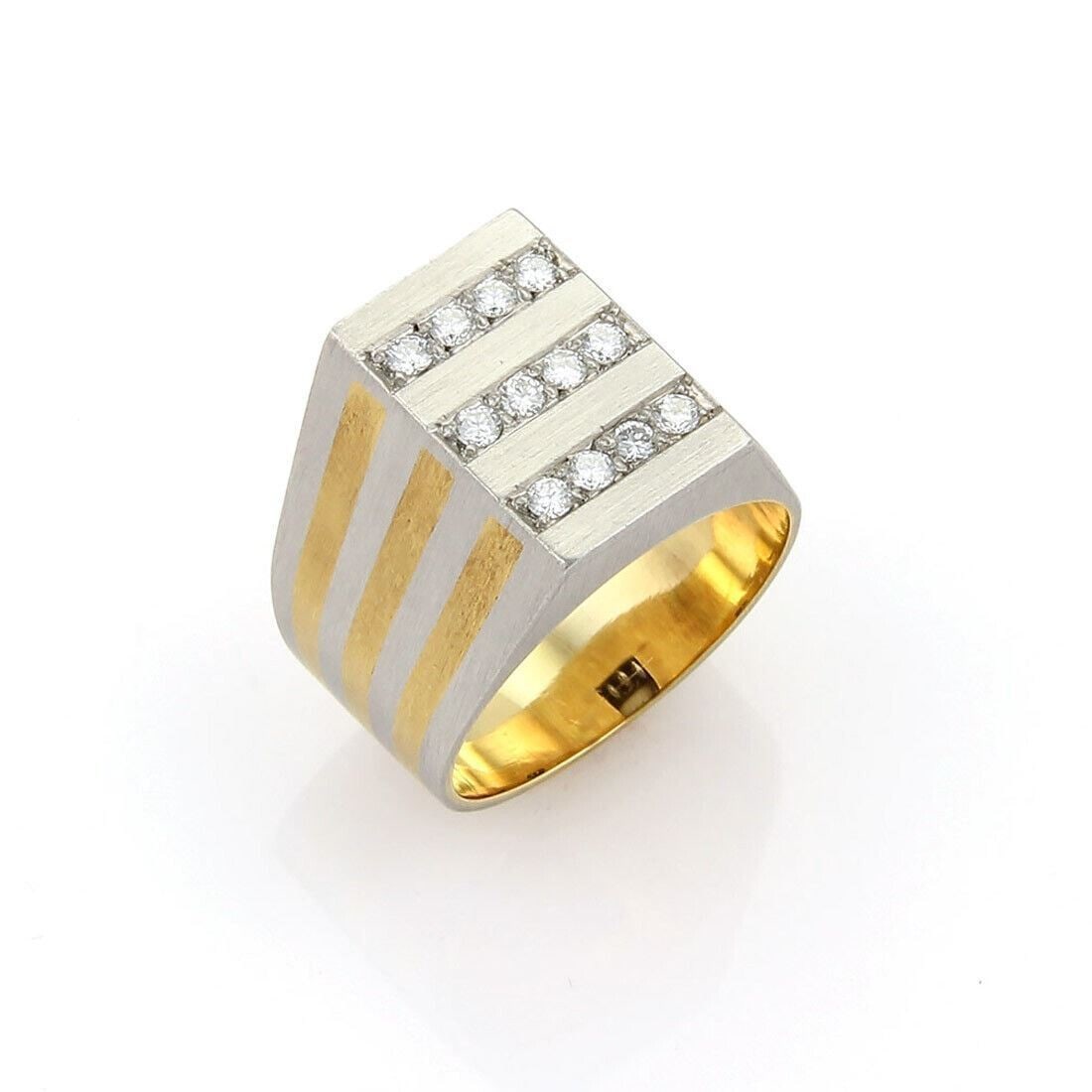 Rectangular Diamond Ring in Platinum and 18k Yellow Gold by H Stern Size 7 (1 of 4)