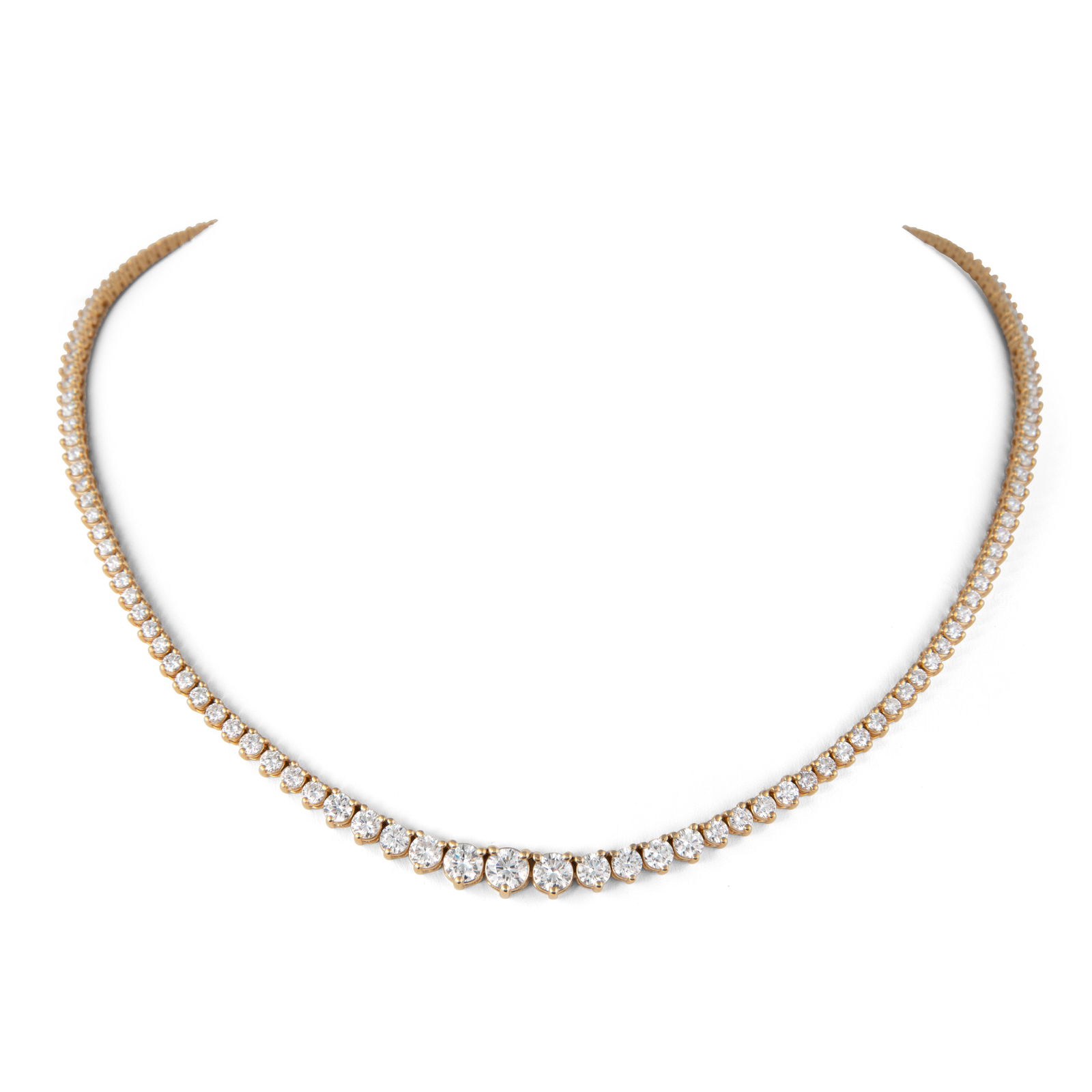 10.09ct GIA Diamond Tennis Necklace in 18k Gold (1 of 4)