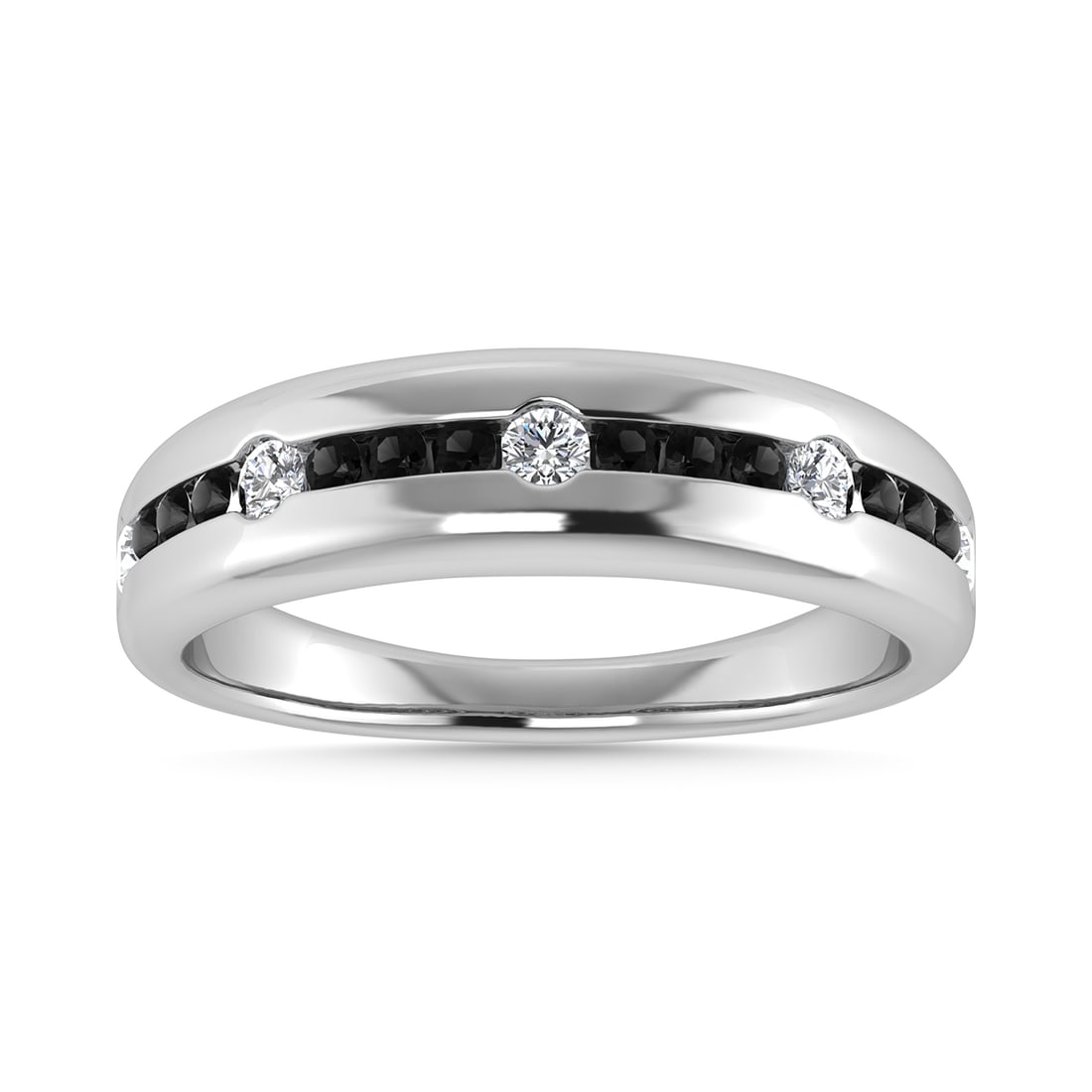 Diamond 1/2 Ct.Tw. Wedding Band in 14K White Gold: Diamond 1/2 Ct.Tw. Wedding Band in 14K White Gold 14k White Gold Stone Color: G-h Stone Clarity: Si2 Each ring is presented in standard size 6.5. Complimentary resizing is available between sizes 510