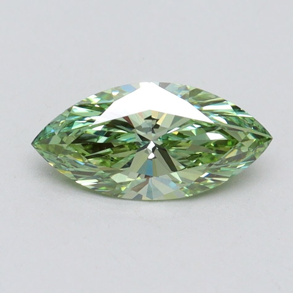 Loose Diamond - MARQUISE 1.03ct Fancy Vivid Green VS1: Loose Diamond - MARQUISE 1.03ct Fancy Vivid Green VS1 Source: This is a real non-mined Diamond that has been grown in a lab Shape: MARQUISE Carats: 1.03 Color: Fancy Vivid Green Certification: IGI Vid