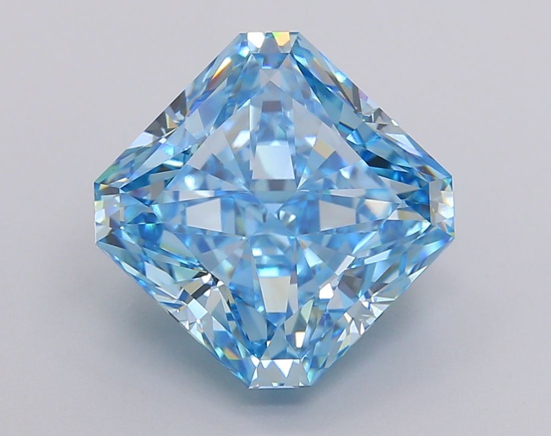 Loose Diamond - SQUARE RADIANT 6.62ct Fancy Vivid Blue VVS2: Loose Diamond - SQUARE RADIANT 6.62ct Fancy Vivid Blue VVS2 Source: This is a real non-mined Diamond that has been grown in a lab Shape: SQUARE RADIANT Carats: 6.62 Color: Fancy Vivid Blue Certificati