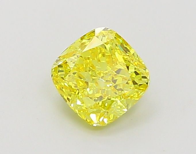 Loose Diamond - CUSHION MODIFIED 1.02ct Fancy Vivid Yellow VVS2: Loose Diamond - CUSHION MODIFIED 1.02ct Fancy Vivid Yellow VVS2 Source: This is a real non-mined Diamond that has been grown in a lab Shape: CUSHION MODIFIED Carats: 1.02 Color: Fancy Vivid Yellow Cer