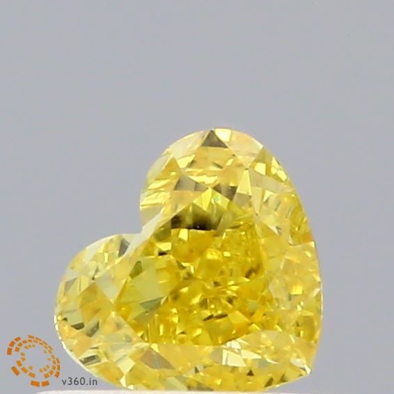Loose Diamond - HEART 0.39ct Fancy Vivid Yellow VVS2: Loose Diamond - HEART 0.39ct Fancy Vivid Yellow VVS2 Source: This is a real non-mined Diamond that has been grown in a lab Shape: HEART Carats: 0.39 Color: Fancy Vivid Yellow Certification: IGI Video: