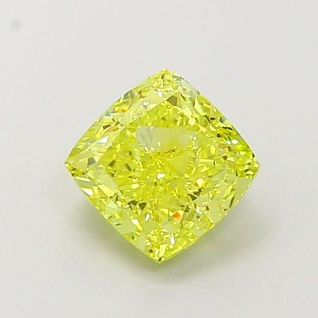 Loose Diamond - CUSHION MODIFIED 1.27ct Fancy Vivid Yellow VVS1: Loose Diamond - CUSHION MODIFIED 1.27ct Fancy Vivid Yellow VVS1 Source: This is a real non-mined Diamond that has been grown in a lab Shape: CUSHION MODIFIED Carats: 1.27 Color: Fancy Vivid Yellow Cer