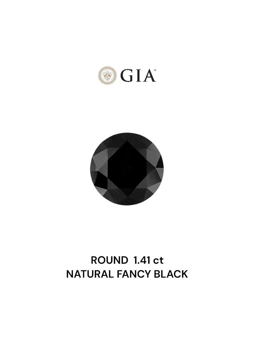 Loose Diamond - ROUND 1.41ct Fancy Black VVS2: Loose Diamond - ROUND 1.41ct Fancy Black VVS2 Source: Natural Shape: ROUND Carats: 1.41 Color: Fancy Black Certification: GIA Video: