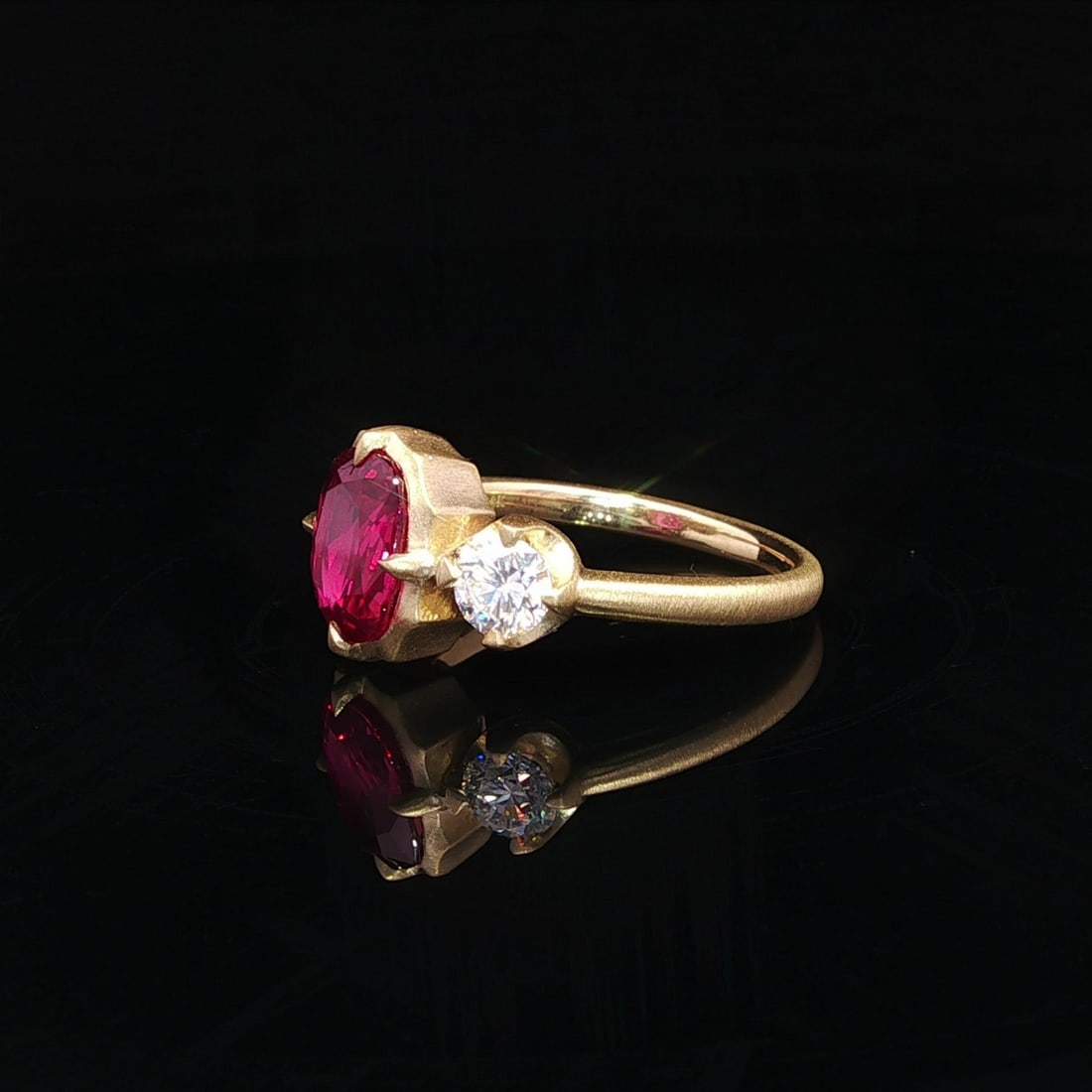 18k Yellow Gold GIA 2.78ctw No Heat Ruby Diamond Ring - 12