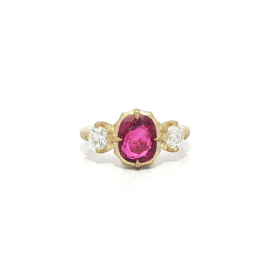 18k Yellow Gold GIA 2.78ctw No Heat Ruby Diamond Ring - 6