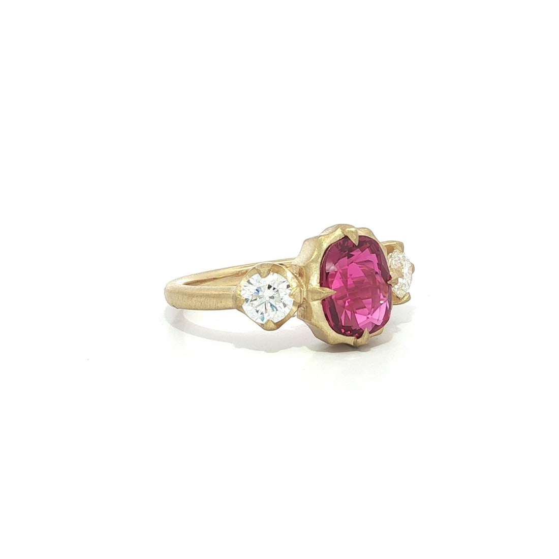 18k Yellow Gold GIA 2.78ctw No Heat Ruby Diamond Ring - 7