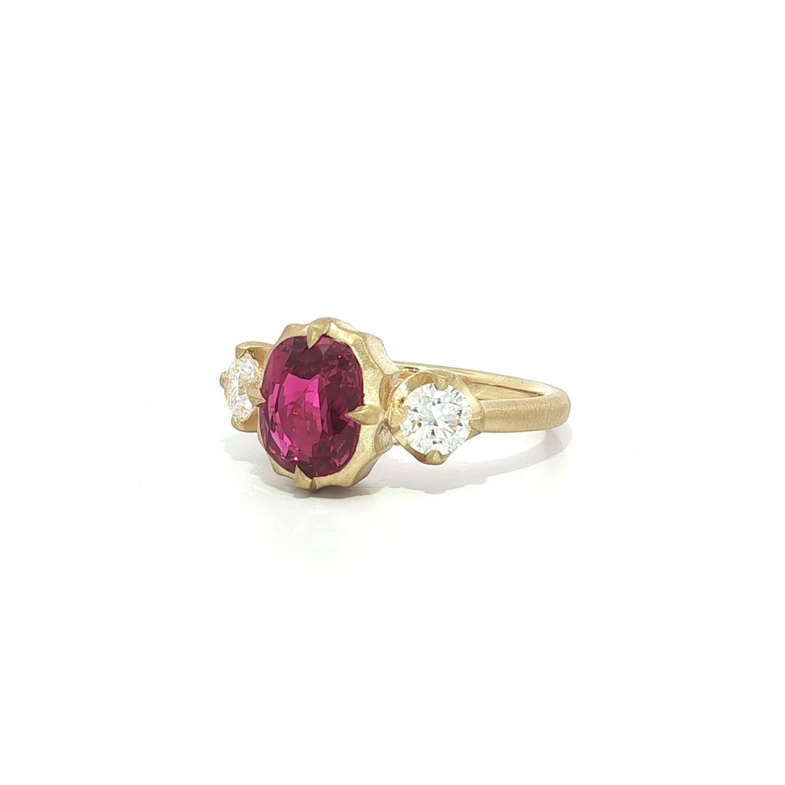 18k Yellow Gold GIA 2.78ctw No Heat Ruby Diamond Ring - 8