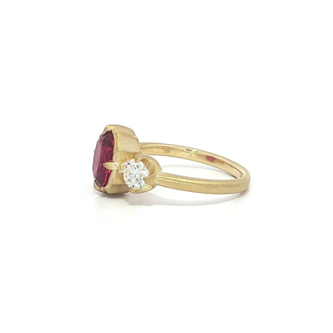 18k Yellow Gold GIA 2.78ctw No Heat Ruby Diamond Ring - 9