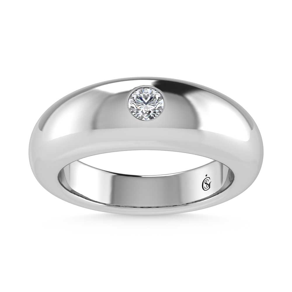 14K White Gold Diamond 1/5 Ct.Tw. Flush Setting High Polish Band: 14K White Gold Diamond 1/5 Ct.Tw. Flush Setting High Polish Band 14k White Gold Stone Color: G-h Stone Clarity: Si2 Each ring is presented in standard size 6.5. Complimentary resizing is available bet