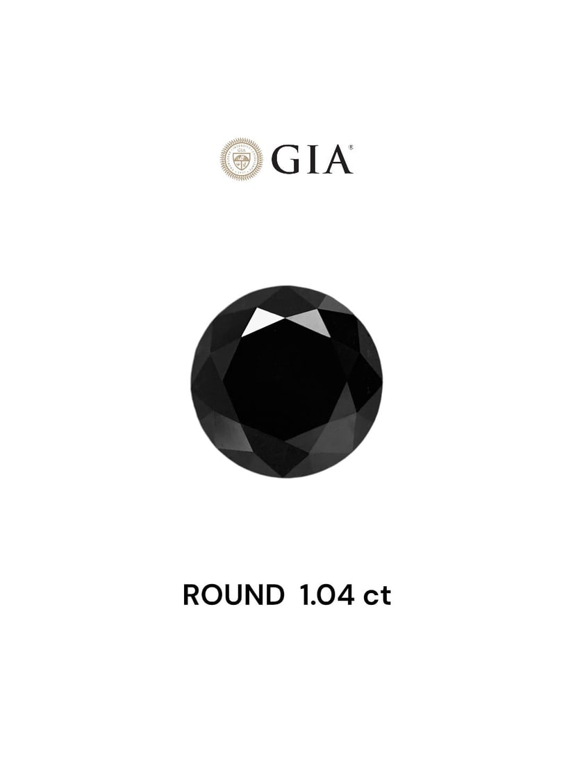 Loose Diamond - ROUND 1.04ct Fancy Black VVS2: Loose Diamond - ROUND 1.04ct Fancy Black VVS2 Source: Natural Shape: ROUND Carats: 1.04 Color: Fancy Black Certification: GIA Video: