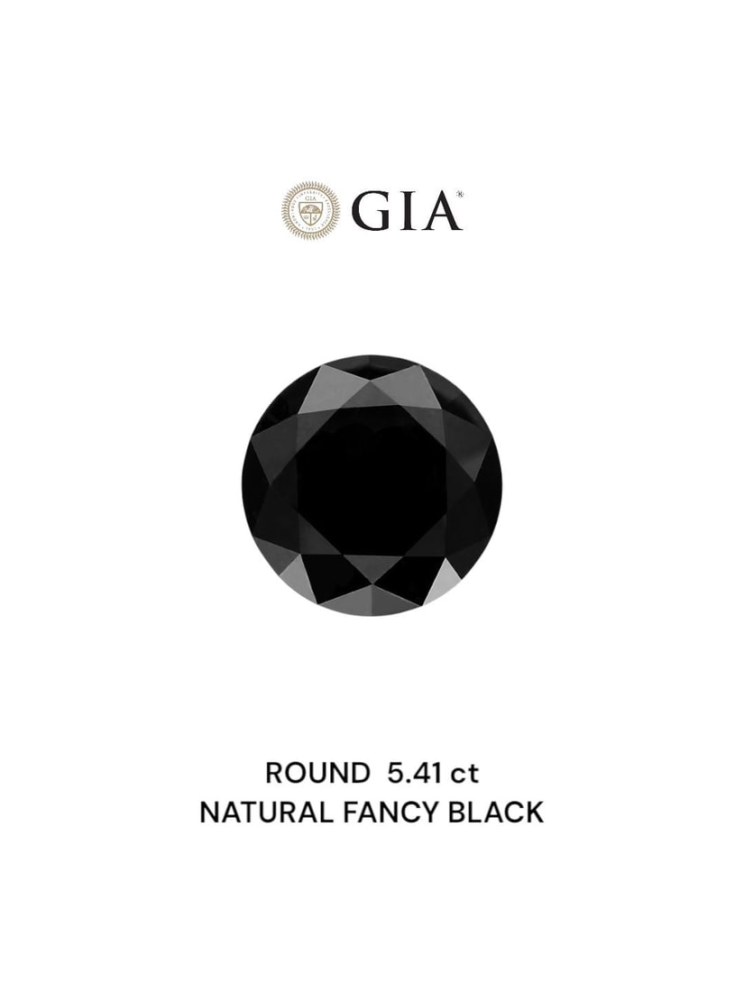 Loose Diamond - ROUND 5.41ct Fancy Black VVS2: Loose Diamond - ROUND 5.41ct Fancy Black VVS2 Source: Natural Shape: ROUND Carats: 5.41 Color: Fancy Black Certification: GIA Video:
