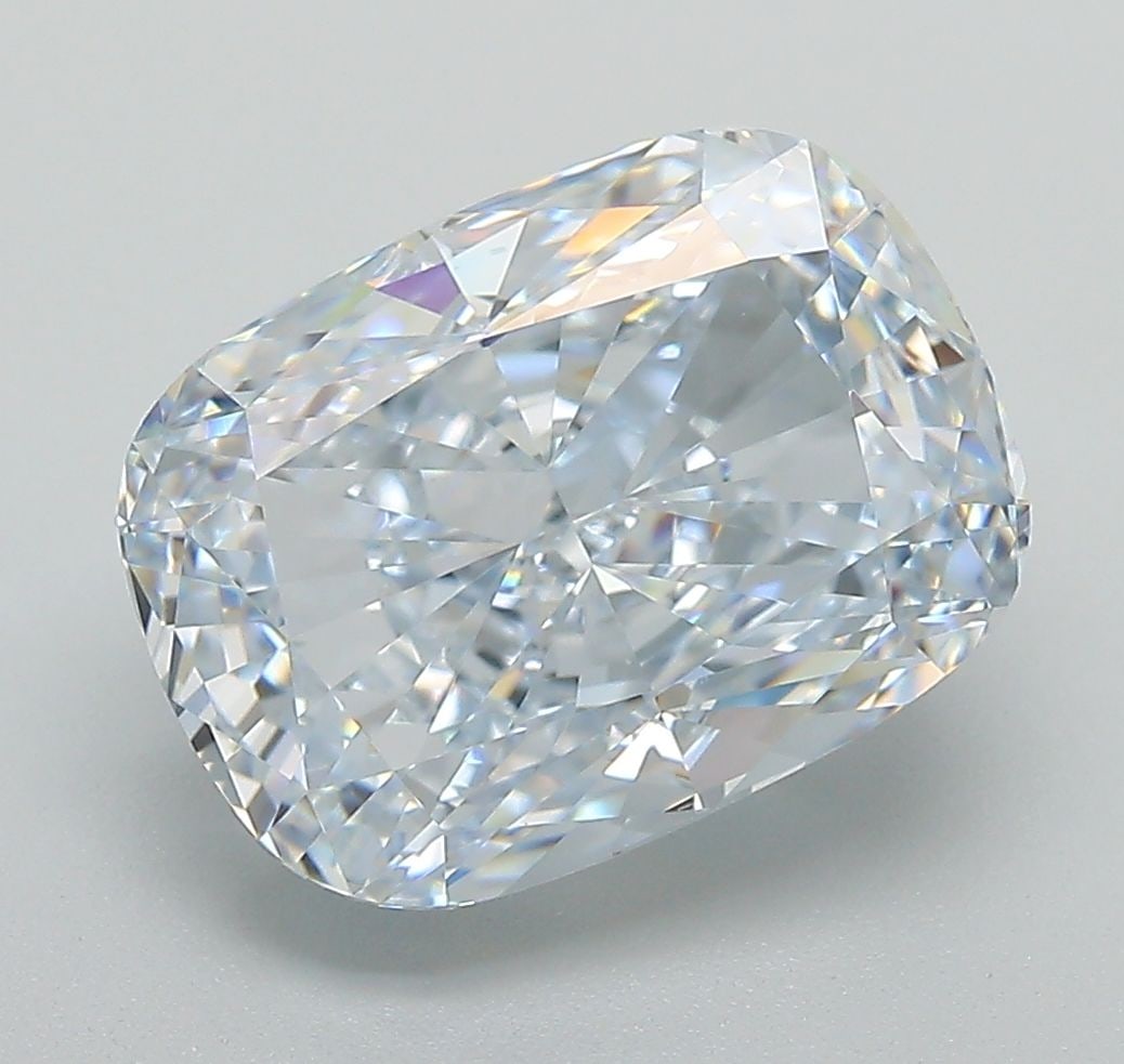 Loose Diamond - CUSHION MODIFIED 5.37ct Fancy Blue VS1: Loose Diamond - CUSHION MODIFIED 5.37ct Fancy Blue VS1 Source: This is a real non-mined Diamond that has been grown in a lab Shape: CUSHION MODIFIED Carats: 5.37 Color: Fancy Blue Certification: IGI