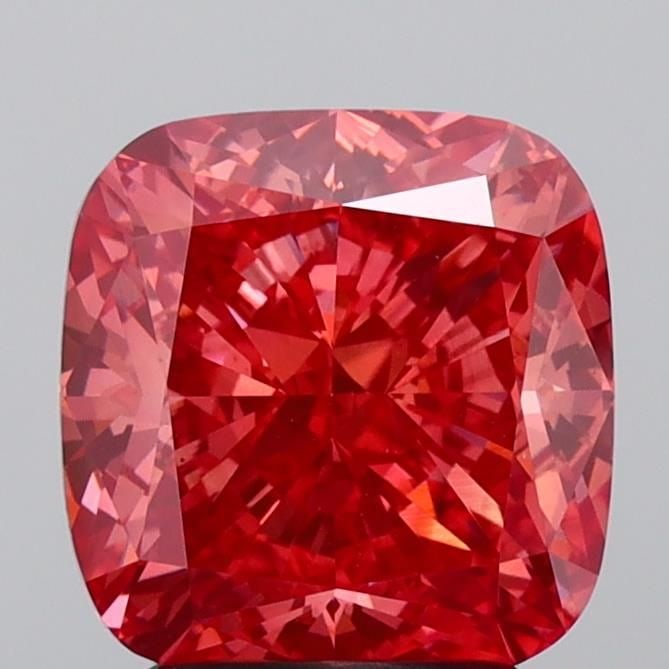 Loose Diamond - CUSHION MODIFIED 3.34ct Fancy Vivid Orangey Pink VS1: Loose Diamond - CUSHION MODIFIED 3.34ct Fancy Vivid Orangey Pink VS1 Source: This is a real non-mined Diamond that has been grown in a lab Shape: CUSHION MODIFIED Carats: 3.34 Color: Fancy Vivid