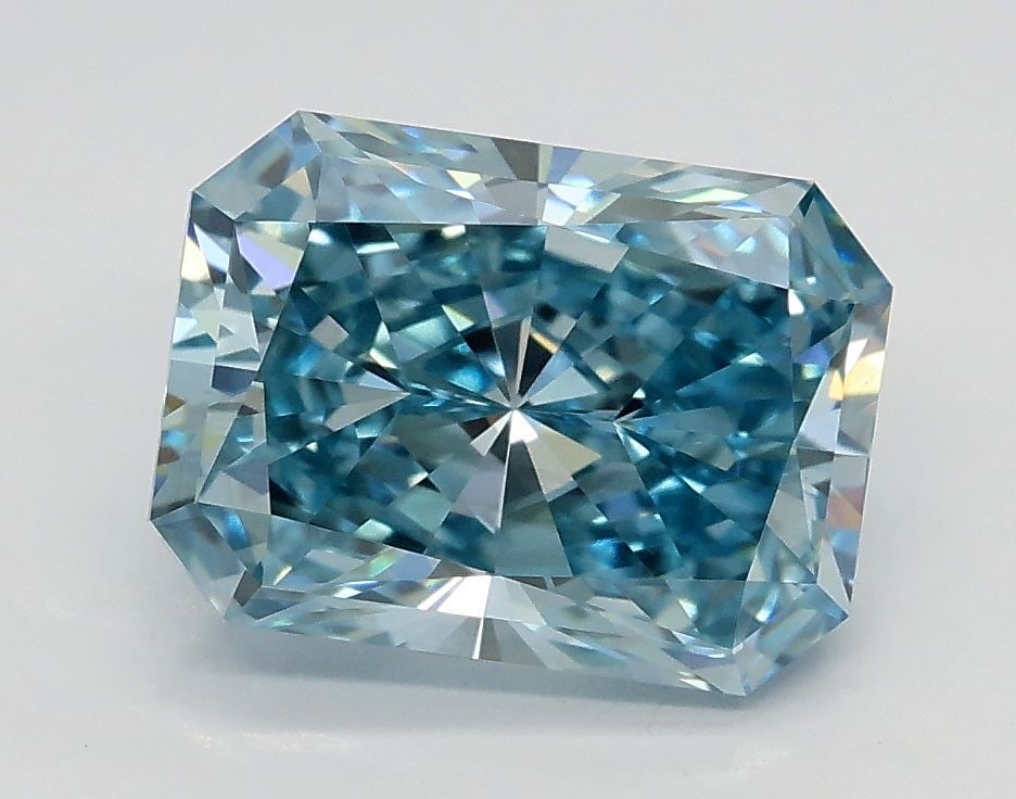 Loose Diamond - RADIANT 2.21ct Fancy Vivid Greenish Blue VVS2: Loose Diamond - RADIANT 2.21ct Fancy Vivid Greenish Blue VVS2 Source: This is a real non-mined Diamond that has been grown in a lab Shape: RADIANT Carats: 2.21 Color: Fancy Vivid Greenish Blue