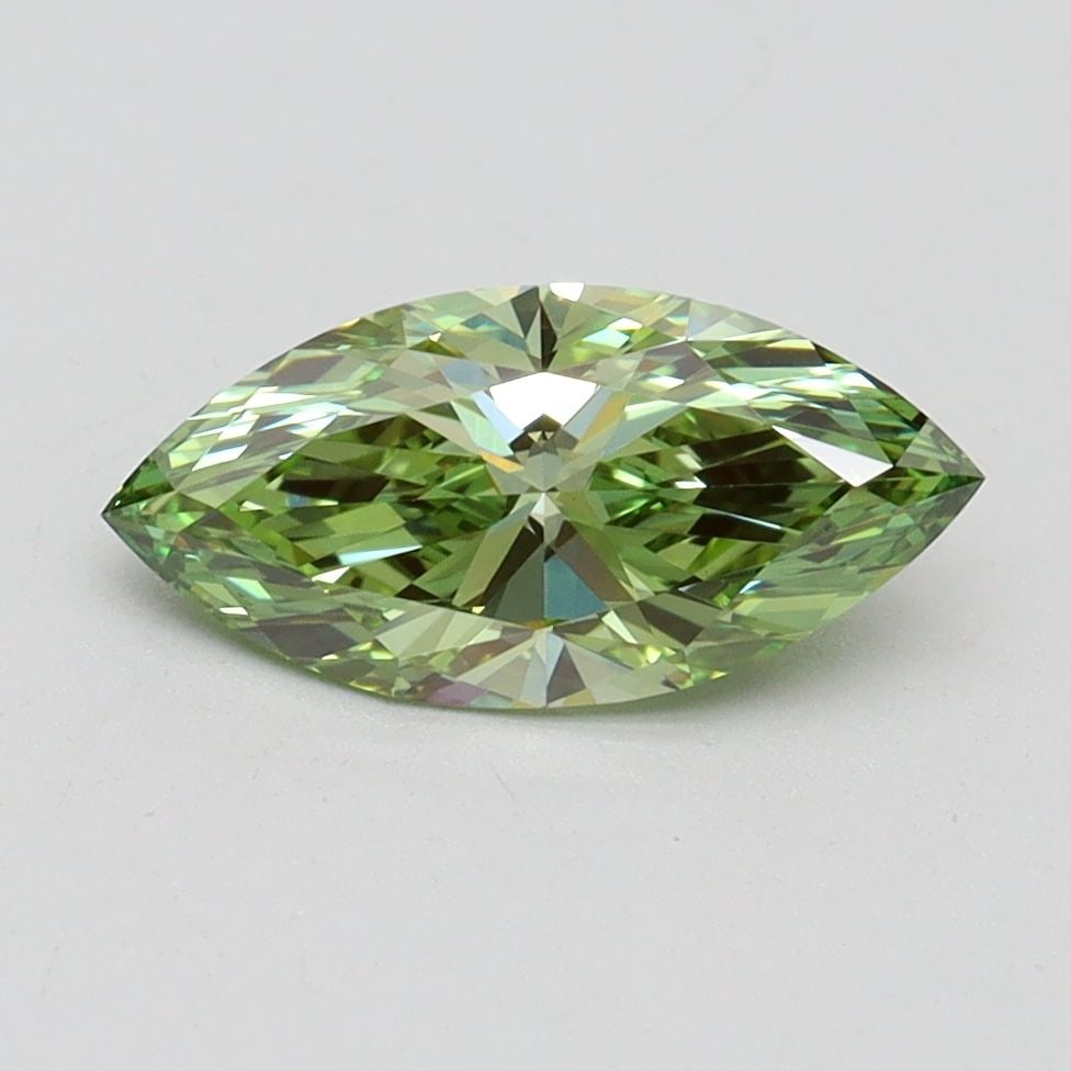 Loose Diamond - MARQUISE 1.06ct Fancy Intense Green VVS2: Loose Diamond - MARQUISE 1.06ct Fancy Intense Green VVS2 Source: This is a real non-mined Diamond that has been grown in a lab Shape: MARQUISE Carats: 1.06 Color: Fancy Intense Green Certification: IG
