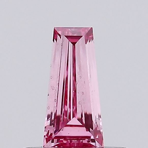 Loose Diamond - TAPERED BAGUETTE 0.31ct Fancy Intense Pink VS1: Loose Diamond - TAPERED BAGUETTE 0.31ct Fancy Intense Pink VS1 Source: This is a real non-mined Diamond that has been grown in a lab Shape: TAPERED BAGUETTE Carats: 0.31 Color: Fancy Intense Pink