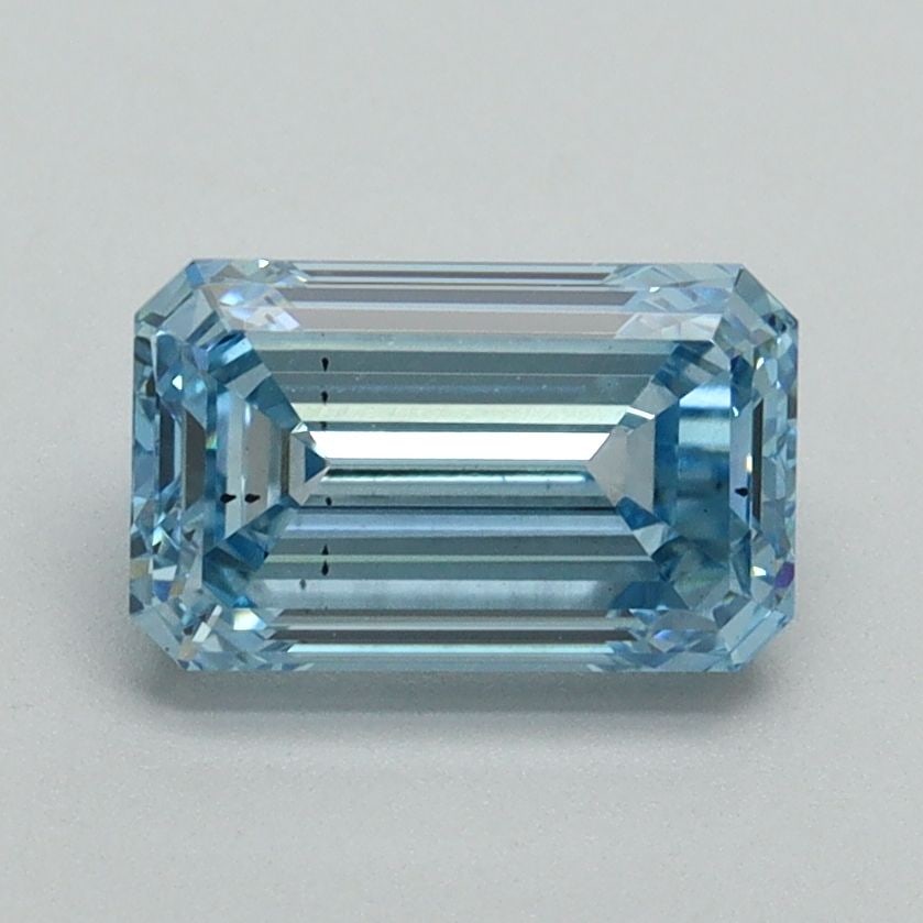 Loose Diamond - EMERALD 1.52ct Fancy Intense Blue SI1: Loose Diamond - EMERALD 1.52ct Fancy Intense Blue SI1 Source: This is a real non-mined Diamond that has been grown in a lab Shape: EMERALD Carats: 1.52 Color: Fancy Intense Blue Certification: IGI Vid