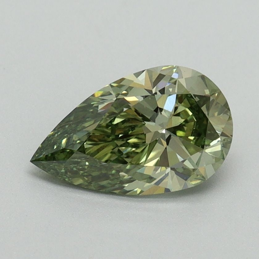 Loose Diamond - PEAR 1.01ct Fancy Vivid Green VVS2: Loose Diamond - PEAR 1.01ct Fancy Vivid Green VVS2 Source: This is a real non-mined Diamond that has been grown in a lab Shape: PEAR Carats: 1.01 Color: Fancy Vivid Green Certification: IGI Video: