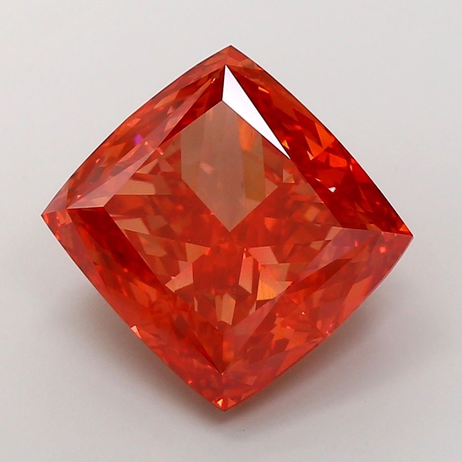 Loose Diamond - CUSHION MODIFIED 15.05ct Fancy Vivid Pinkish Red VS1: Loose Diamond - CUSHION MODIFIED 15.05ct Fancy Vivid Pinkish Red VS1 Source: This is a real non-mined Diamond that has been grown in a lab Shape: CUSHION MODIFIED Carats: 15.05 Color: Fancy Vivid Pink