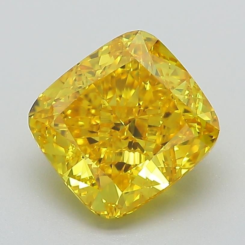 Loose Diamond - CUSHION BRILLIANT 2.58ct Fancy Vivid Yellow VVS1: Loose Diamond - CUSHION BRILLIANT 2.58ct Fancy Vivid Yellow VVS1 Source: This is a real non-mined Diamond that has been grown in a lab Shape: CUSHION BRILLIANT Carats: 2.58 Color: Fancy Vivid Yellow C
