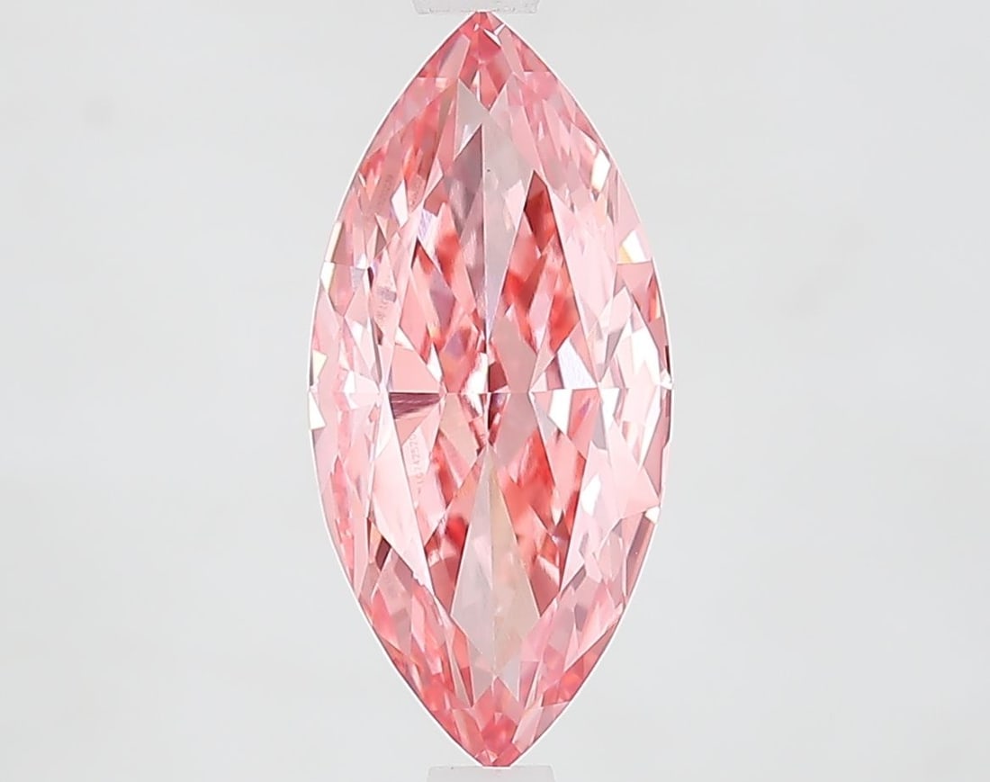 Loose Diamond - MARQUISE 2.47ct Fancy Vivid Pink VVS2: Loose Diamond - MARQUISE 2.47ct Fancy Vivid Pink VVS2 Source: This is a real non-mined Diamond that has been grown in a lab Shape: MARQUISE Carats: 2.47 Color: Fancy Vivid Pink Certification: IGI Vide