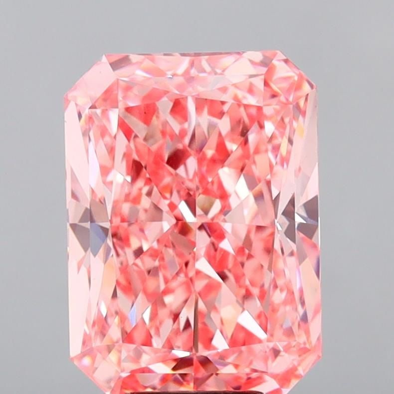 Loose Diamond - RADIANT 10.03ct Fancy Vivid Pink VS1: Loose Diamond - RADIANT 10.03ct Fancy Vivid Pink VS1 Source: This is a real non-mined Diamond that has been grown in a lab Shape: RADIANT Carats: 10.03 Color: Fancy Vivid Pink Certification: IGI Video