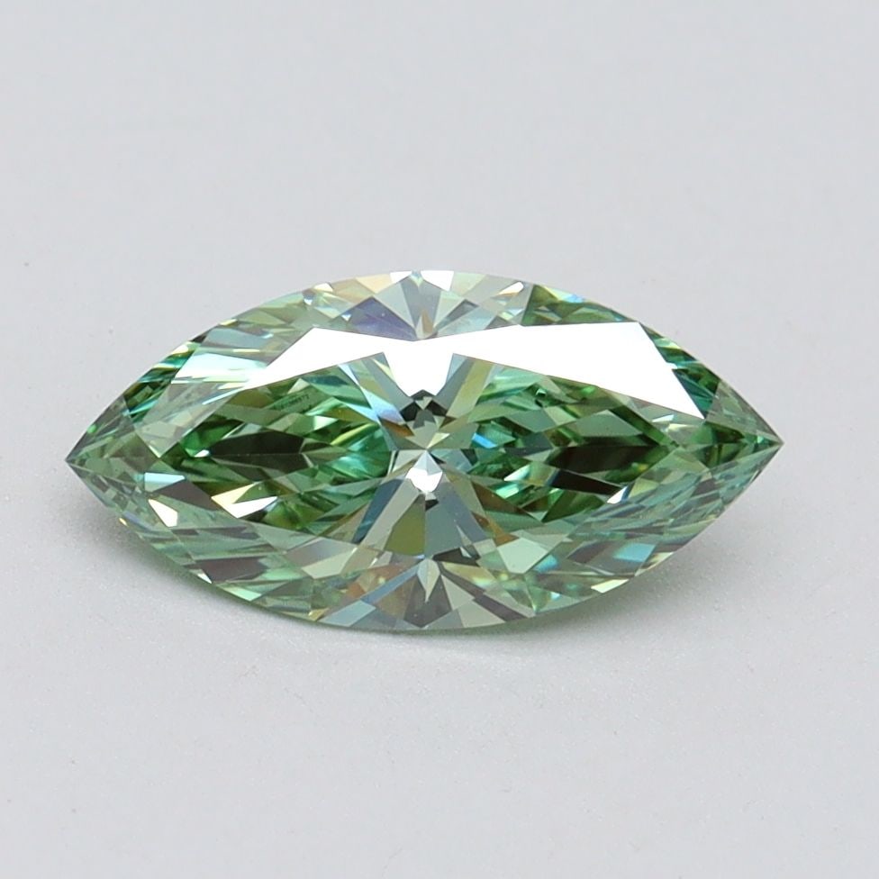 Loose Diamond - MARQUISE 1.09ct Fancy Vivid Green VVS2: Loose Diamond - MARQUISE 1.09ct Fancy Vivid Green VVS2 Source: This is a real non-mined Diamond that has been grown in a lab Shape: MARQUISE Carats: 1.09 Color: Fancy Vivid Green Certification: IGI Vi