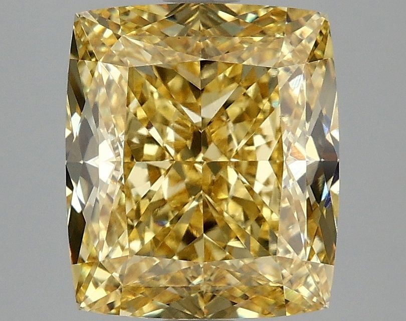 Loose Diamond - CUSHION MODIFIED 4.08ct Fancy Vivid Yellow VS1: Loose Diamond - CUSHION MODIFIED 4.08ct Fancy Vivid Yellow VS1 Source: This is a real non-mined Diamond that has been grown in a lab Shape: CUSHION MODIFIED Carats: 4.08 Color: Fancy Vivid Yellow Cert