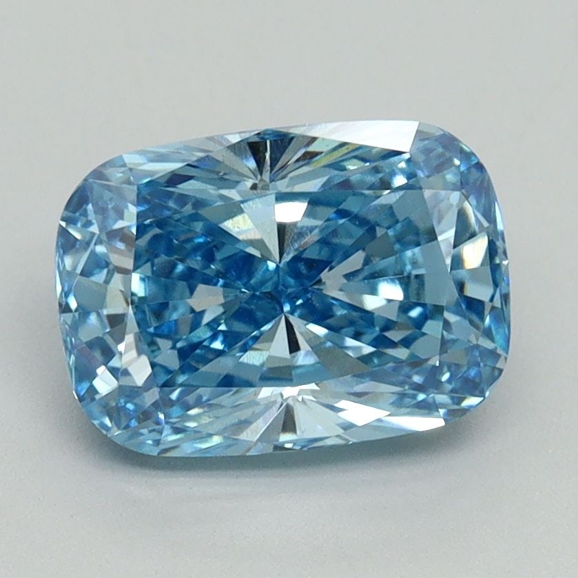 Loose Diamond - CUSHION BRILLIANT 2.03ct Fancy Vivid Blue VS2: Loose Diamond - CUSHION BRILLIANT 2.03ct Fancy Vivid Blue VS2 Source: This is a real non-mined Diamond that has been grown in a lab Shape: CUSHION BRILLIANT Carats: 2.03 Color: Fancy Vivid Blue Certif