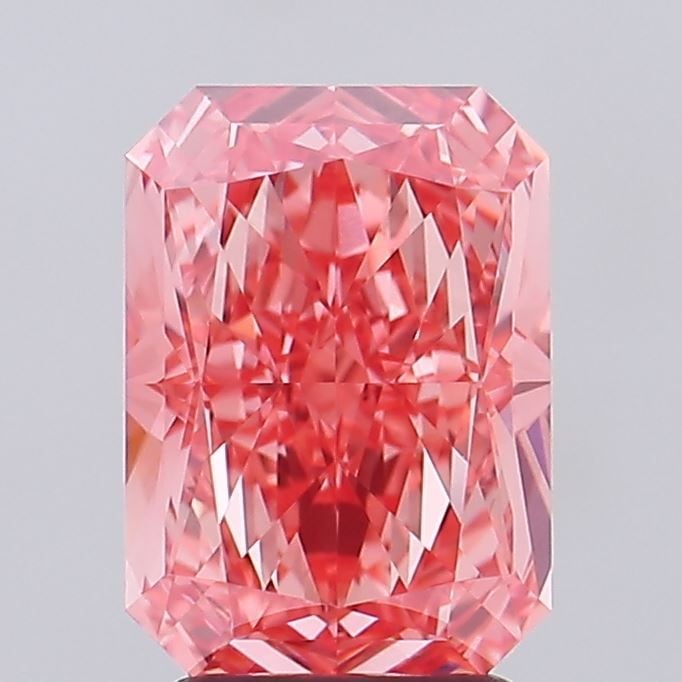 Loose Diamond - RADIANT 3.03ct Fancy Vivid Pink VVS2: Loose Diamond - RADIANT 3.03ct Fancy Vivid Pink VVS2 Source: This is a real non-mined Diamond that has been grown in a lab Shape: RADIANT Carats: 3.03 Color: Fancy Vivid Pink Certification: IGI Video: