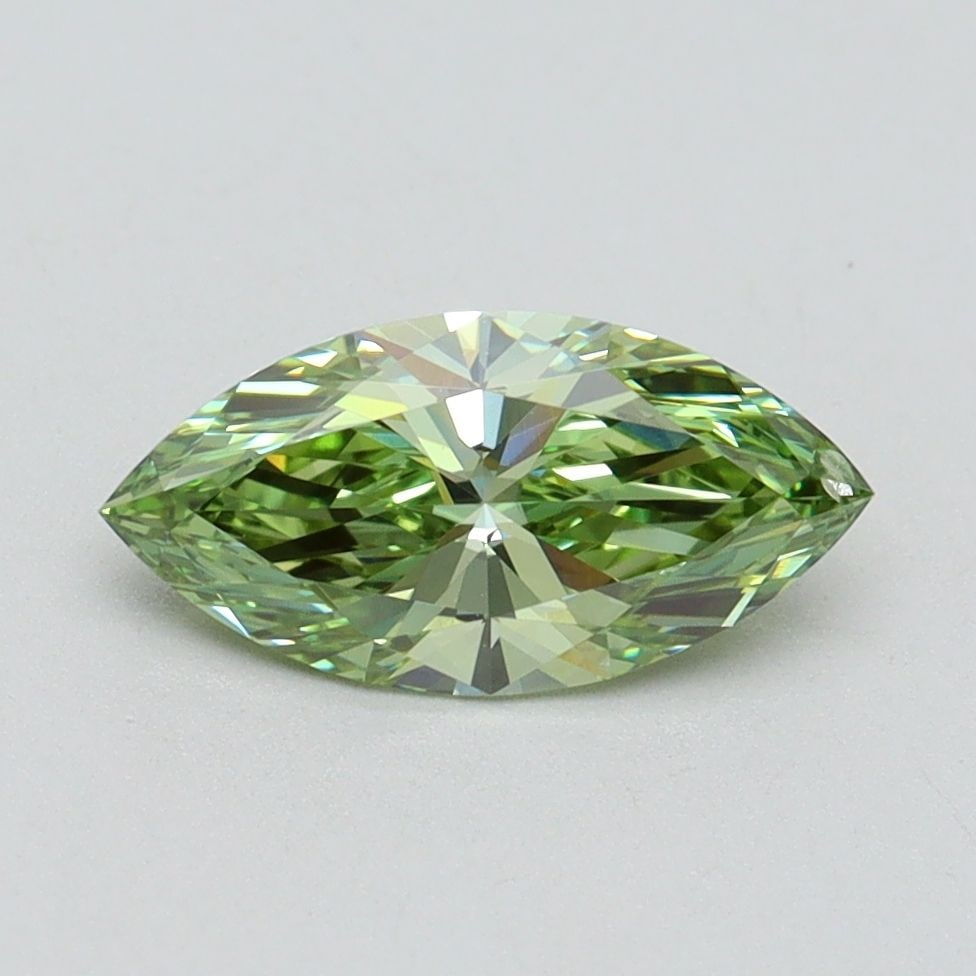 Loose Diamond - MARQUISE 1.0ct Fancy Vivid Green VS2: Loose Diamond - MARQUISE 1.0ct Fancy Vivid Green VS2 Source: This is a real non-mined Diamond that has been grown in a lab Shape: MARQUISE Carats: 1.0 Color: Fancy Vivid Green Certification: IGI Video