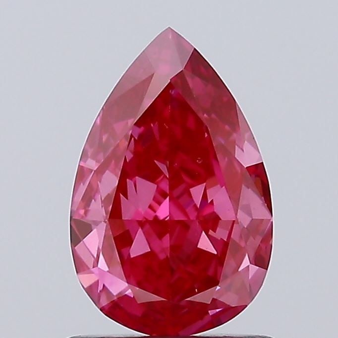 Loose Diamond - PEAR 1.01ct Fancy Vivid Red VS1: Loose Diamond - PEAR 1.01ct Fancy Vivid Red VS1 Source: This is a real non-mined Diamond that has been grown in a lab Shape: PEAR Carats: 1.01 Color: Fancy Vivid Red Certification: NONE Video: