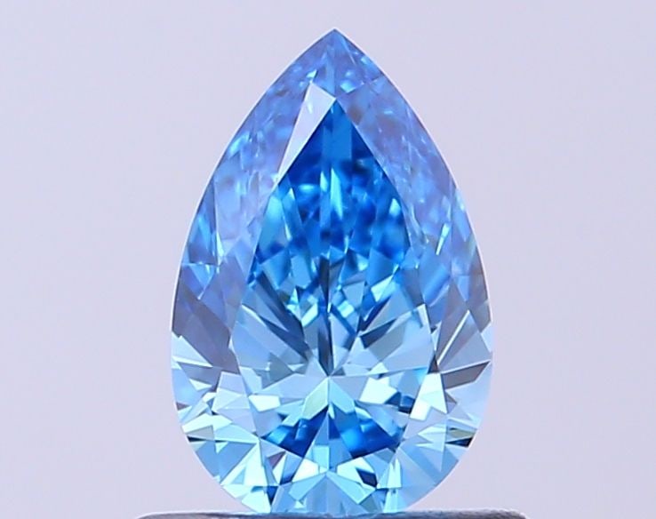 Loose Diamond - PEAR 0.55ct Fancy Vivid Blue VVS2: Loose Diamond - PEAR 0.55ct Fancy Vivid Blue VVS2 Source: This is a real non-mined Diamond that has been grown in a lab Shape: PEAR Carats: 0.55 Color: Fancy Vivid Blue Certification: IGI Video: