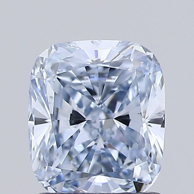 Loose Diamond - CUSHION MODIFIED 1.13ct Fancy Light Blue VS2: Loose Diamond - CUSHION MODIFIED 1.13ct Fancy Light Blue VS2 Source: This is a real non-mined Diamond that has been grown in a lab Shape: CUSHION MODIFIED Carats: 1.13 Color: Fancy Light Blue Certific