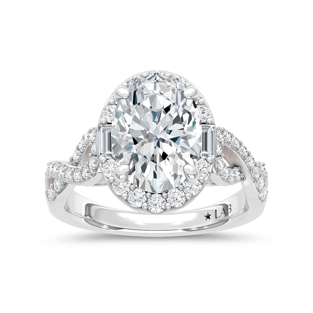 14K White Gold Lab Grown Diamond 3 5/8 Ct.Tw. Engagement Ring: 14K White Gold Lab Grown Diamond 3 5/8 Ct.Tw. Engagement Ring 14k White Gold Stone Color: D-f Stone Clarity: Vs Each ring is presented in standard size 6.5. Complimentary resizing is available between