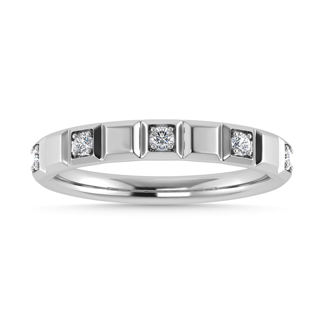 Diamond 1/8 Ct.Tw. Stack Band in 14K White Gold (1 of 4)