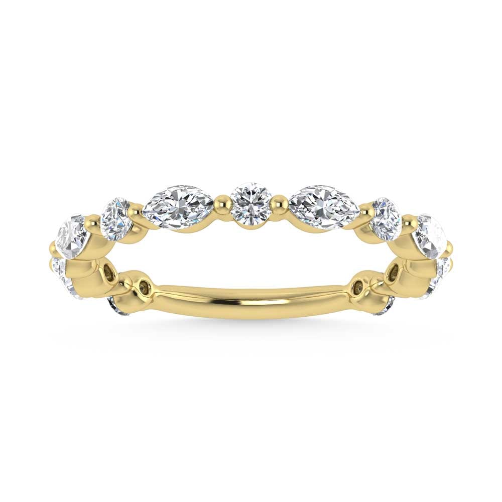 14K Yellow Gold Lab Grown Diamond 1 Ct.Tw. Marquise and Round Stackable Band: 14K Yellow Gold Lab Grown Diamond 1 Ct.Tw. Marquise and Round Stackable Band The 14K Yellow Gold Lab Grown Diamond Marquise and Round Stackable Band with 1 Ct. of diamonds offers a blend of timeless e