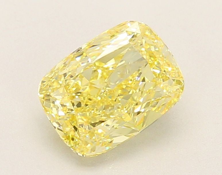 Loose Diamond - CUSHION MODIFIED 1.69ct Fancy Intense Yellow VVS2: Loose Diamond - CUSHION MODIFIED 1.69ct Fancy Intense Yellow VVS2 Source: This is a real non-mined Diamond that has been grown in a lab Shape: CUSHION MODIFIED Carats: 1.69 Color: Fancy Intense