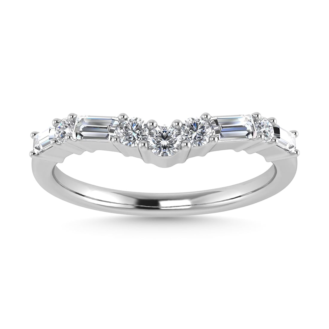 Diamond 1/3 Ct.Tw. Ladies Wedding Band in 14K White Gold: Diamond 1/3 Ct.Tw. Ladies Wedding Band in 14K White Gold 14k White Gold Stone Color: G-h Stone Clarity: Si2 / I1 Each ring is presented in standard size 6.5. Complimentary resizing is available betwee