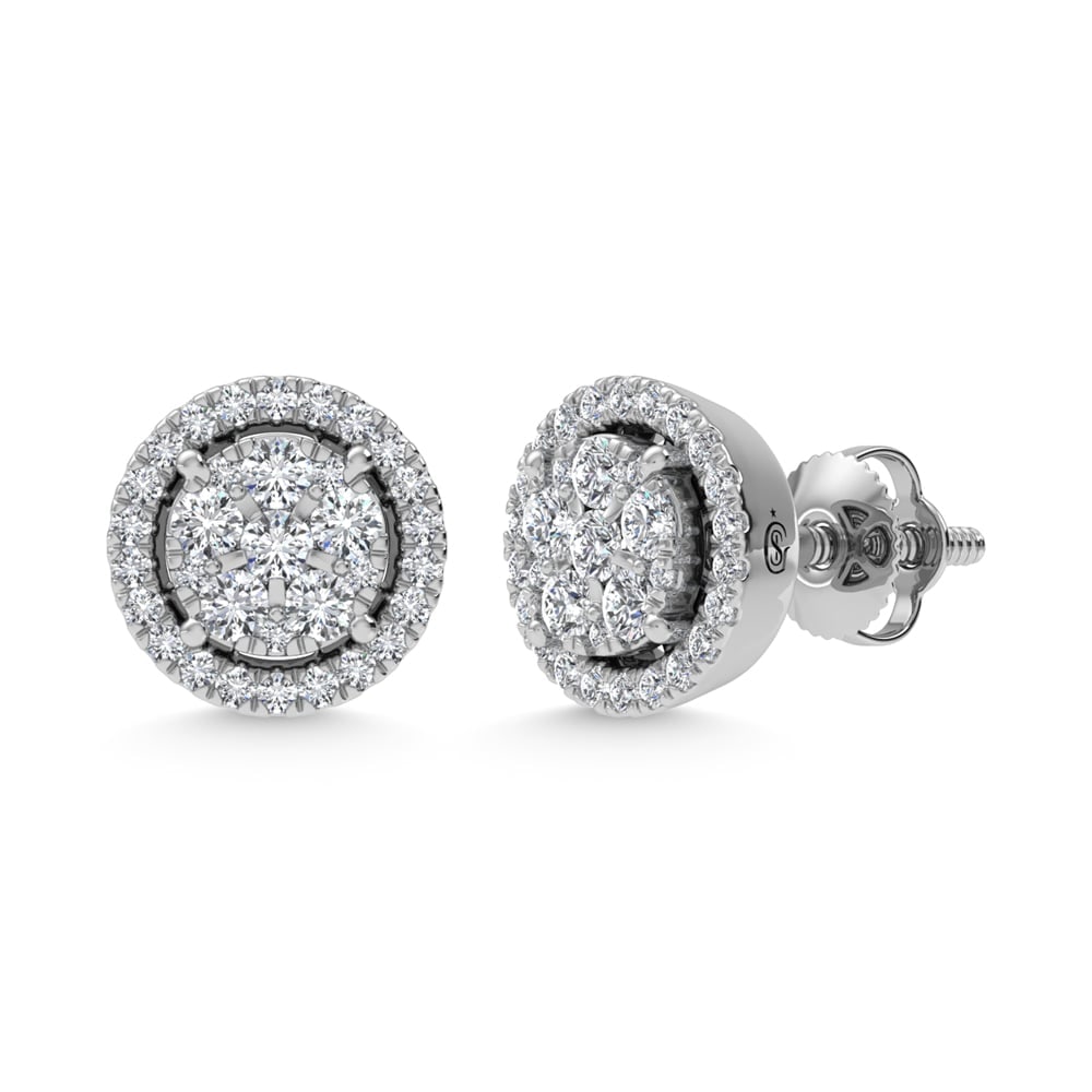 14K White Gold Lab Grown Diamond 1/2 Ct.Tw. Fashion Earrings: 14K White Gold Lab Grown Diamond 1/2 Ct.Tw. Fashion Earrings Designed for everyday refinement, these white gold earrings are adorned with 1/2 Ct.Tw. of lab-grown diamonds, offering subtle yet luxuriou