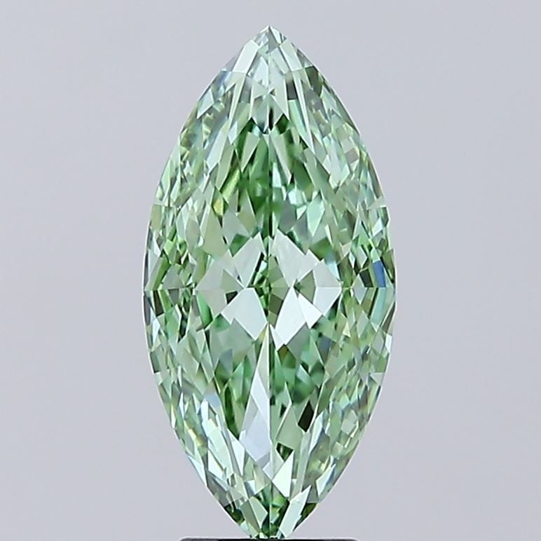 Loose Diamond - MARQUISE 4.38ct Fancy Vivid Green VVS2: Loose Diamond - MARQUISE 4.38ct Fancy Vivid Green VVS2 Source: This is a real non-mined Diamond that has been grown in a lab Shape: MARQUISE Carats: 4.38 Color: Fancy Vivid Green Certification: IGI Vi
