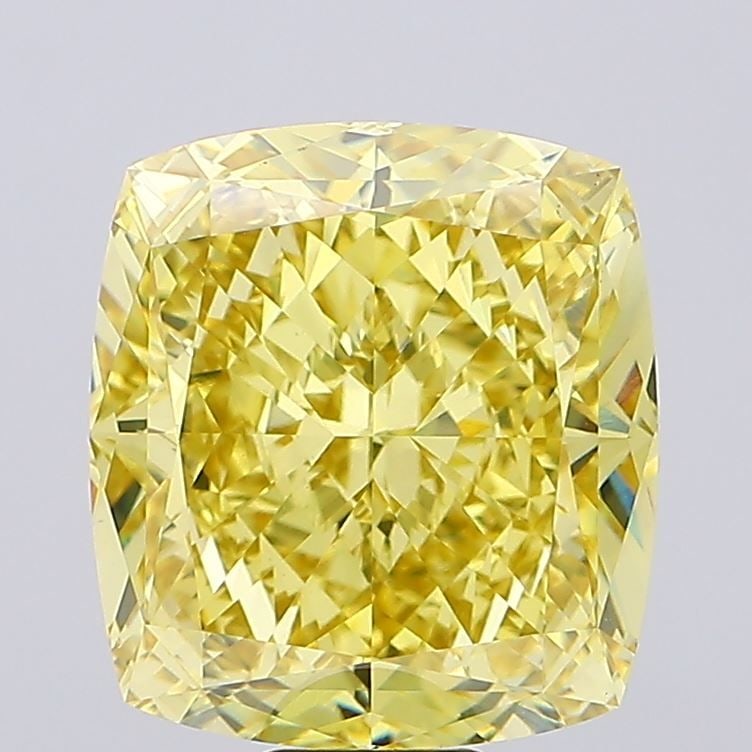 Loose Diamond - CUSHION MODIFIED 20.5ct Fancy Vivid Yellow VVS2: Loose Diamond - CUSHION MODIFIED 20.5ct Fancy Vivid Yellow VVS2 Source: This is a real non-mined Diamond that has been grown in a lab Shape: CUSHION MODIFIED Carats: 20.5 Color: Fancy Vivid Yellow Cer